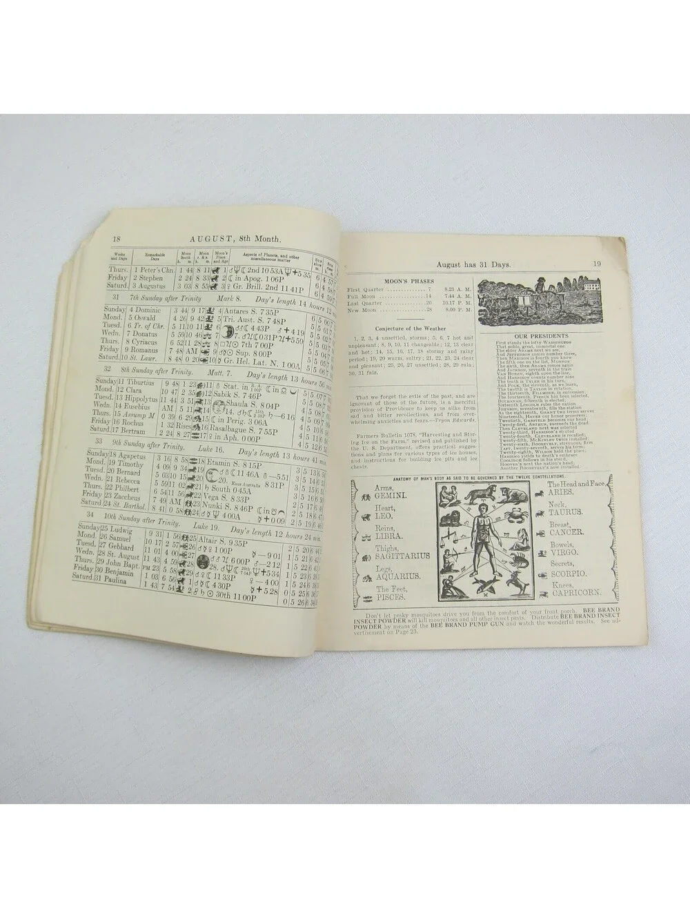Vintage 1935 Old Farmer's Almanac John Gruber Hagerstown Town & Country Almanack